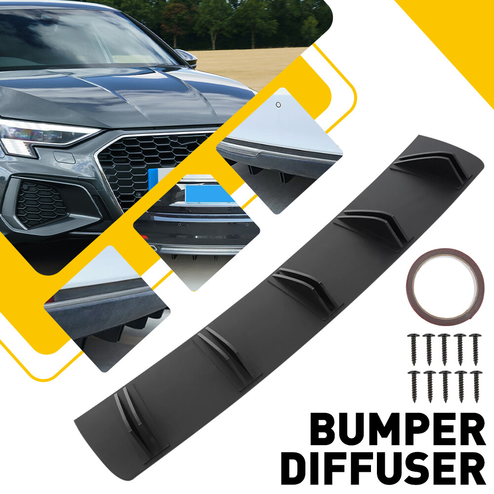 Rear Body Bumper Diffuser Shark 10 Fins Wing Spoiler Matte Black For Chrysler