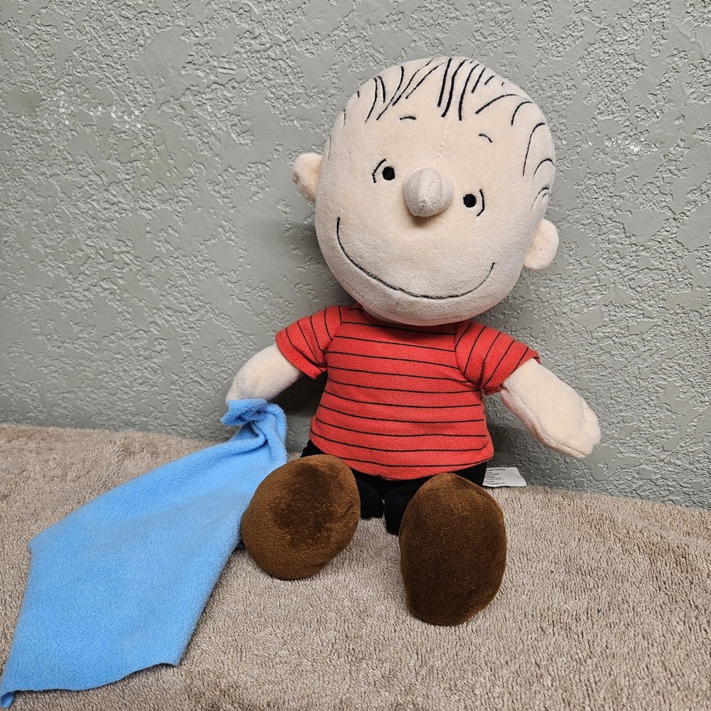Linus Holding His Blue Blanket. Plush Toy