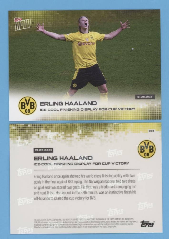Erling Haaland 2020-21 Topps Now BVB Bundesliga Card #3 