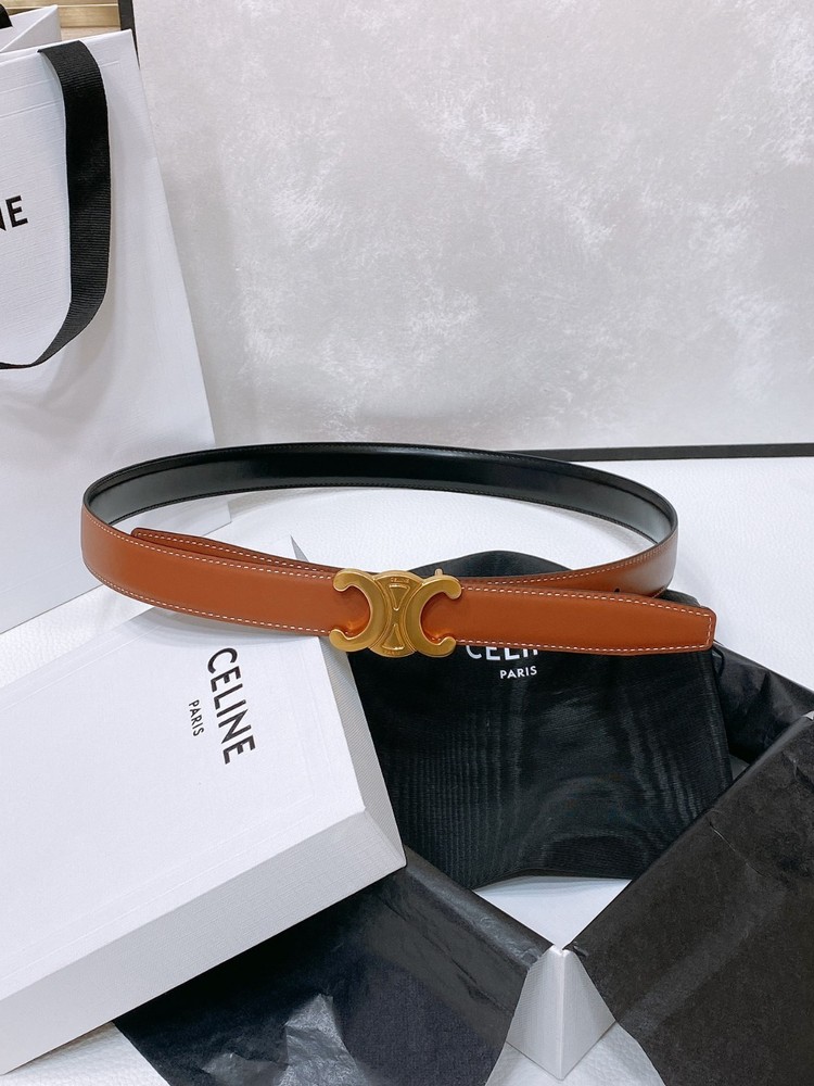 Celine Brown Double-sided Waist Belt, European Size 85