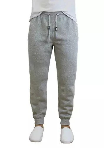 Galaxy by Harvic Men's Slim Fit Jogger Pants - Heather Gray  L