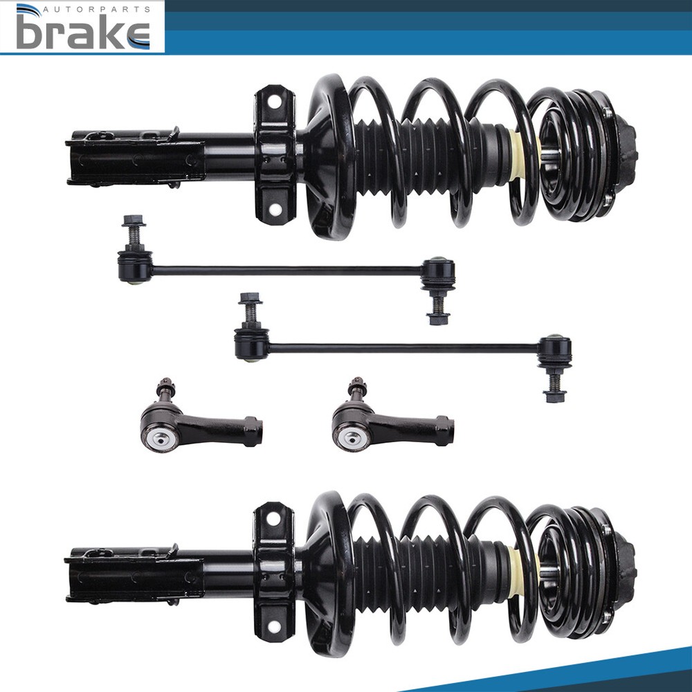6pc Front Strut Kit for 05-07 Saturn Ion - Outer Tie Rods & Sway Bar Links