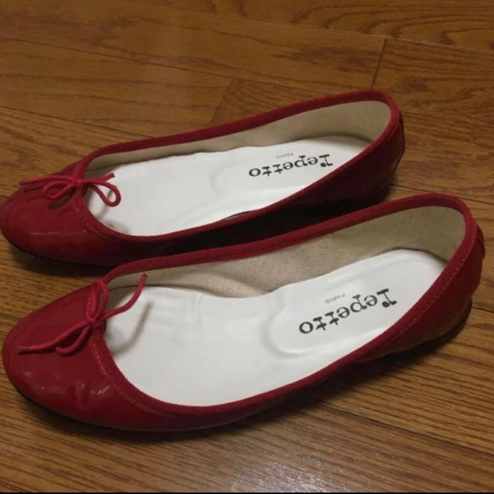 Rare Repetto Ballerina Flats Red Patent Leather Size 36.5 Women's Shoes
