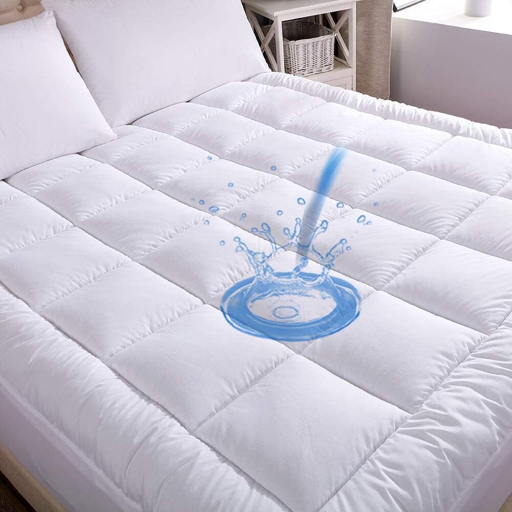 Cotton Waterproof Mattress Pad Queen Size Top Down Alternative Filling Pillow...