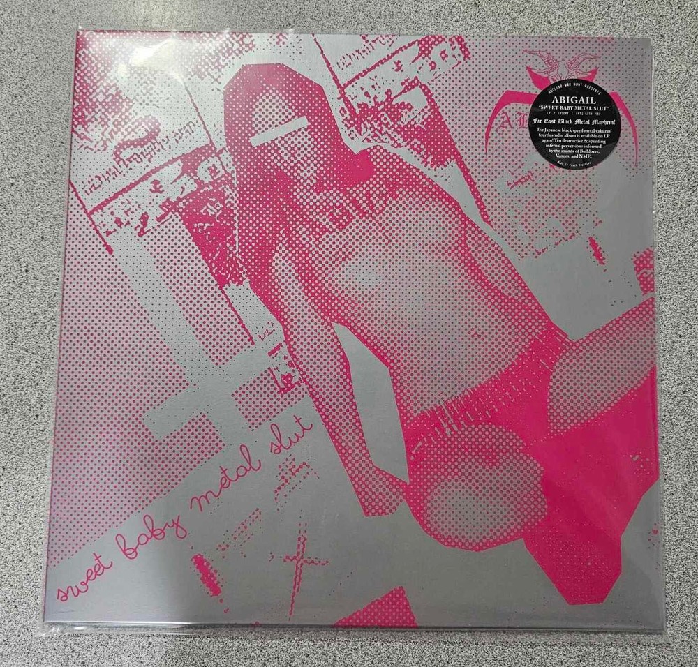 ABIGAIL-SWEET BABY METAL SL*T-LP-VINYL-COLOR PINK WITH WHITE/CLEAR SPLATTER