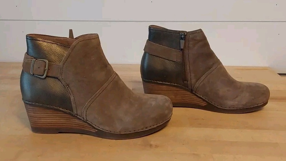 Dansko Shirley Ankle Boots Booties Shoes Womens Size EU 42 Taupe Bronze