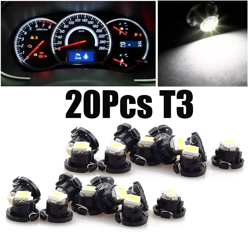 20x Car Dash Instrument Cluster Climate Bulb Lamps Light T3 Neo Wedge LED Bulbs