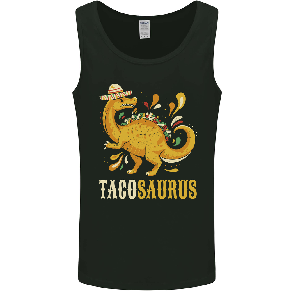 Tacosaurus Funny Mexican Taco Dinosaur Mens Vest Tank Top
