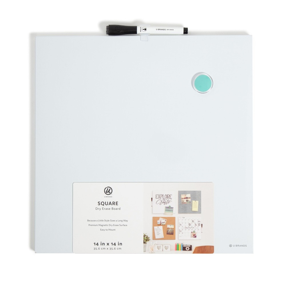 U Brands 14 x 14 in. Magnetic Tile Dry Erase Whiteboard, White