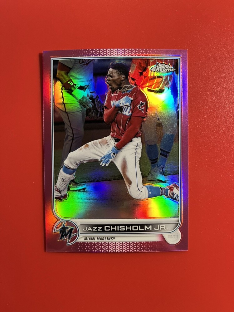 2022 Topps Chrome JAZZ CHISHOLM JR Pink Refractor #91 Marlins Yankees