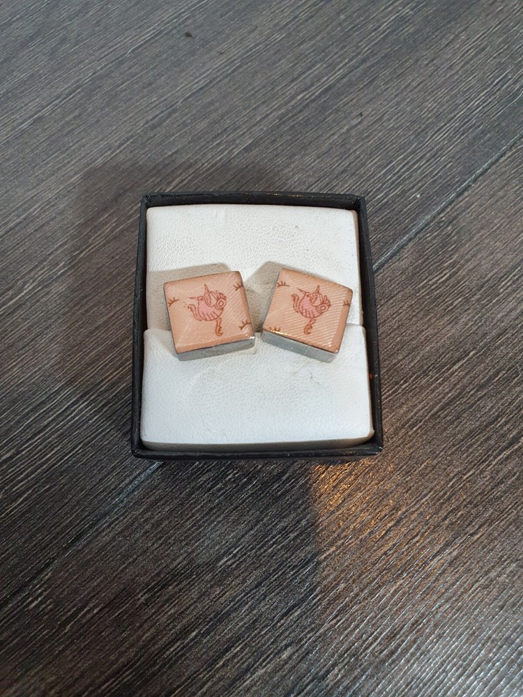Vintage 925 Mexican Silver Cufflinks with Peach Stylized Eagle BallEnd Design