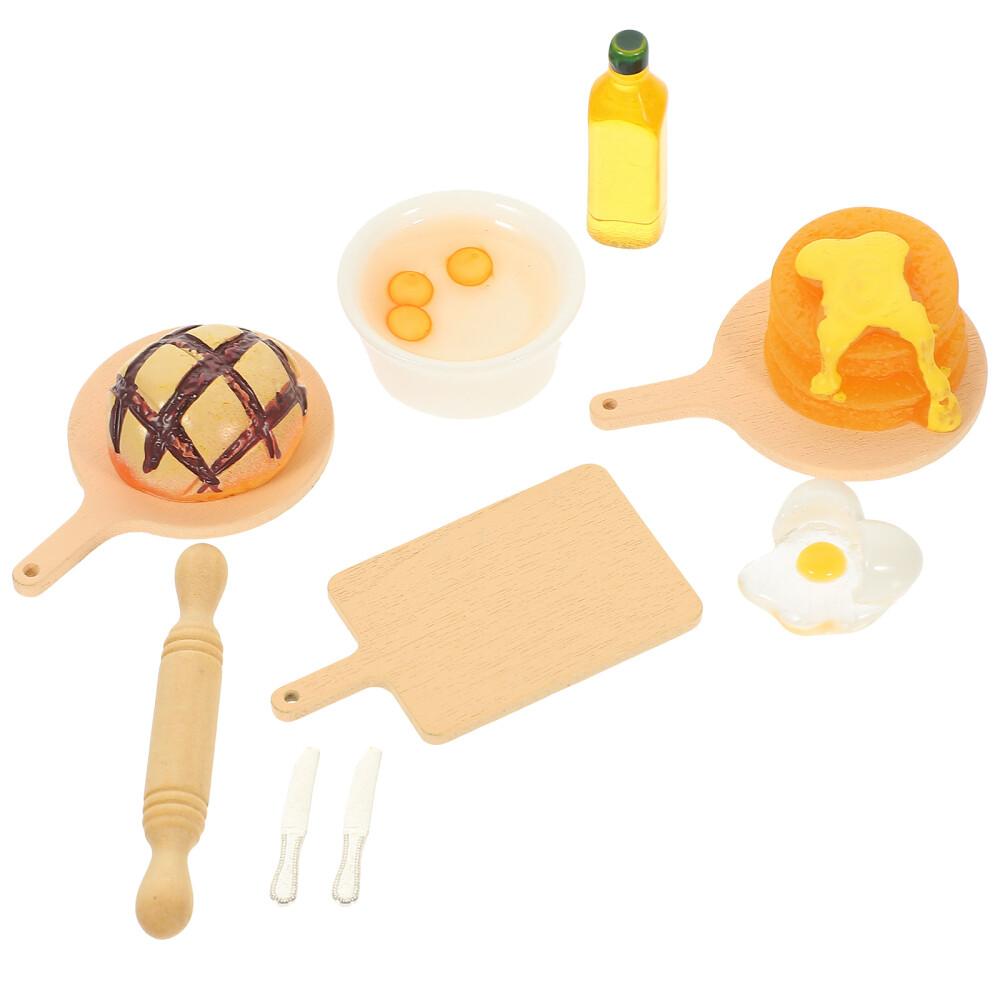 1 Set Mini House Kitchenware Model Miniature Pretend Food Pretend Play Food