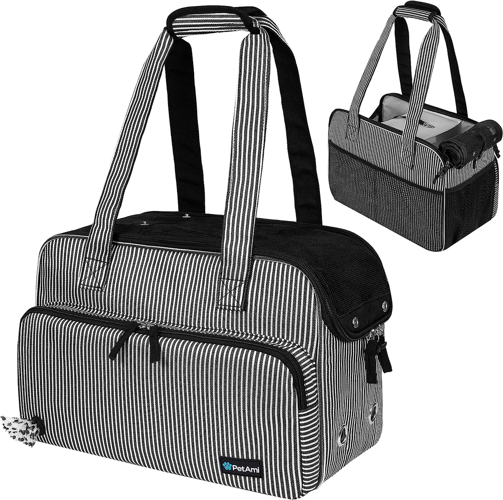 Small Dog Purse Carrier, Soft-Sided Pet Carrier Bag with Pockets, Portable Puppy