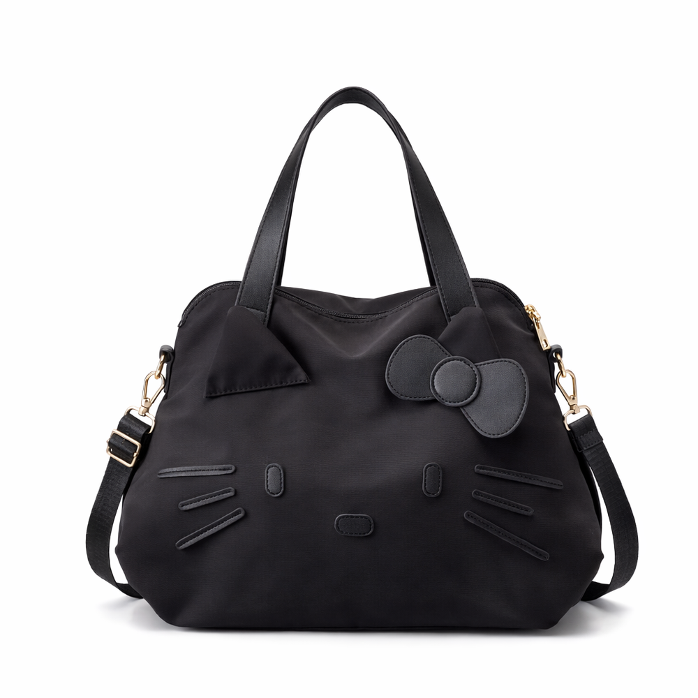 Sanrio Hello Kitty 2025 New Spacious Tote Bag Large Black Travel Shoulder Bag