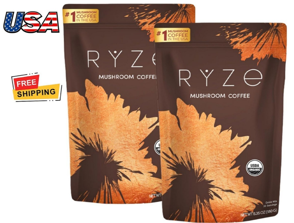 RYSE Superfoods Organic Mushroom Coffee Pack of 2 30 Servings Each