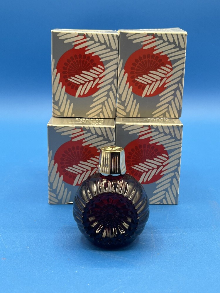 Lot 6 Vtg Avon Festive Facets Cologne 1fl oz Ornaments Red & Green “Charisma”