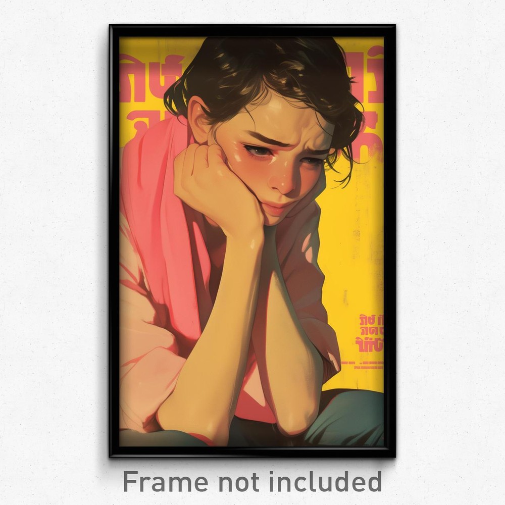 Thai Film Art Print - Boy in Pink Scarf Expressing Self-Loathing