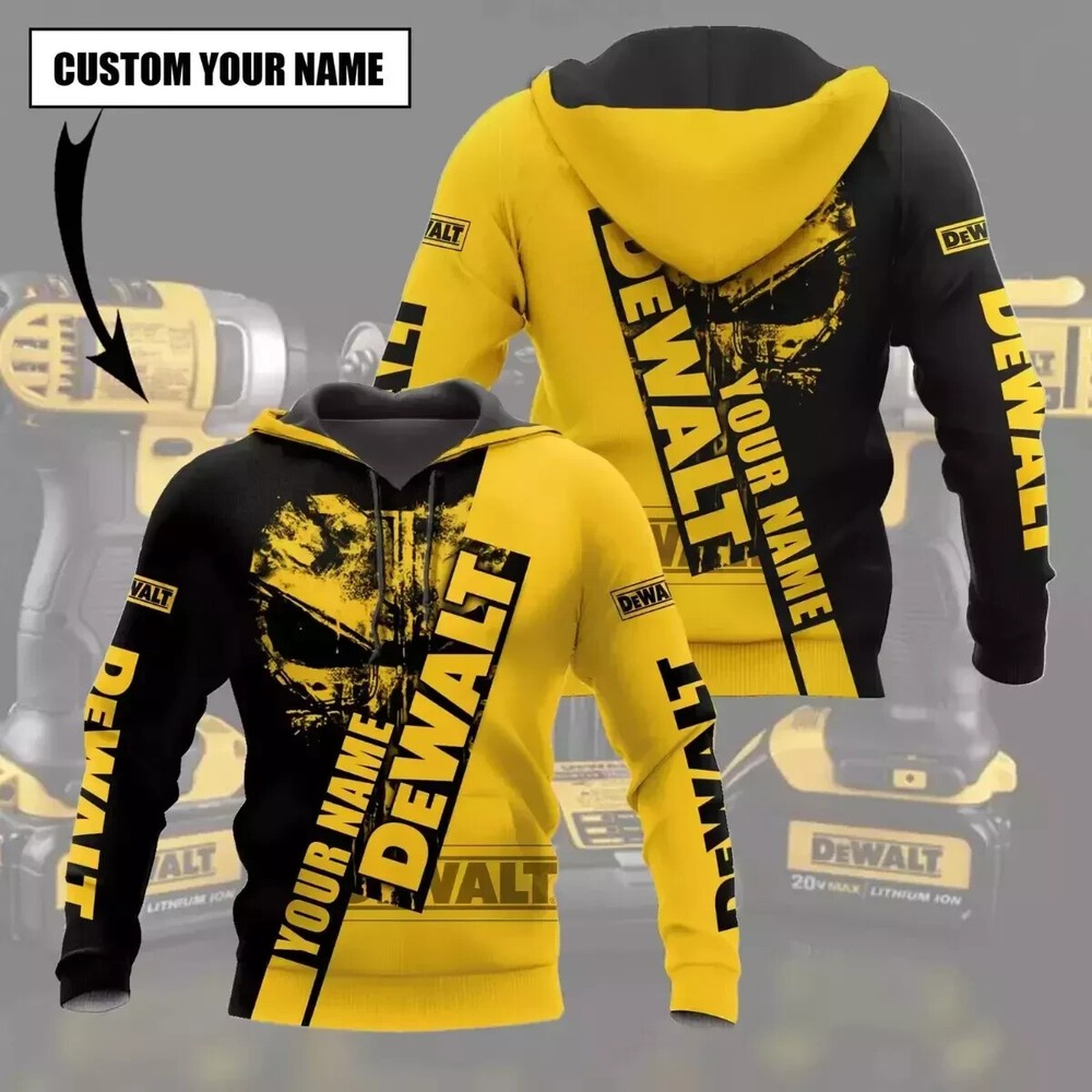 Custom Name Dewalt Tool Yell Men 3D Hoodie