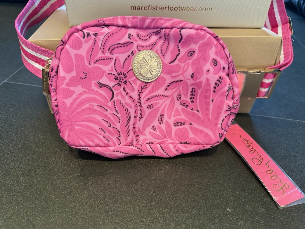 Lilly Pulitzer Pink Floral Belt Bag & Fanny Pack with Adjustable Crossbody Strap