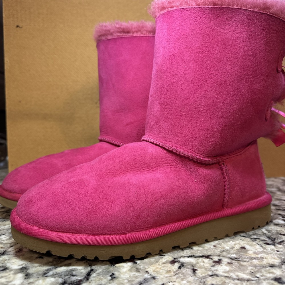 Ugg Australia Bailey Bow Boot In Cerise (Hot Pink), Size 6