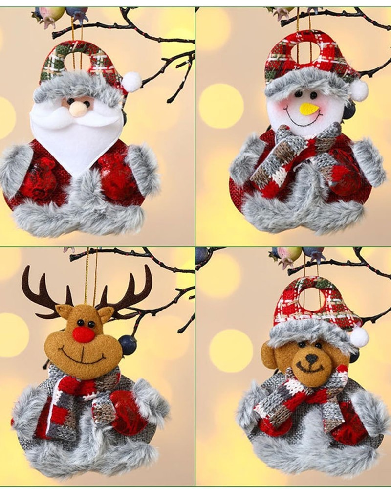 4 PCS Christmas Decorations Items, Christmas Tree Decoration Hanging Decor Items