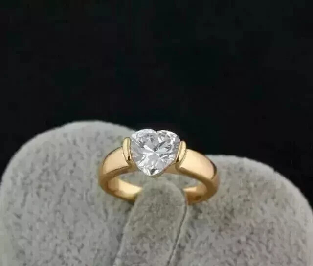 Heart Cut Lab-Created 2CT Diamond Wedding Ring in 14K Yellow Gold
