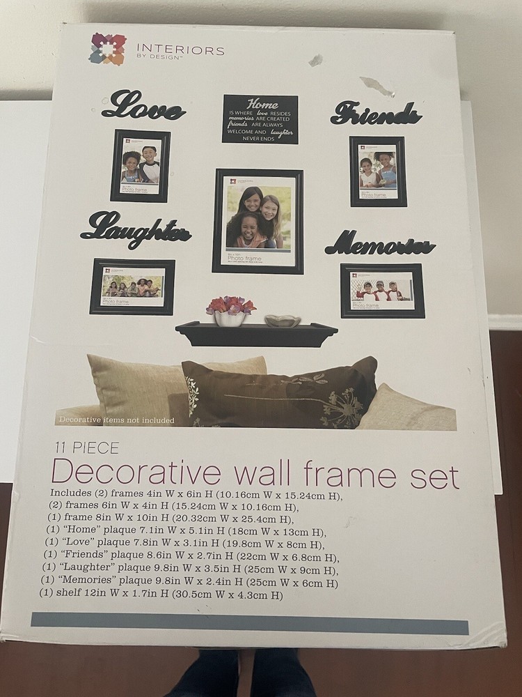 Decorative wall Frame Set 11 Pieces. 5 Frames,  5 Plaques, Still In the Box New