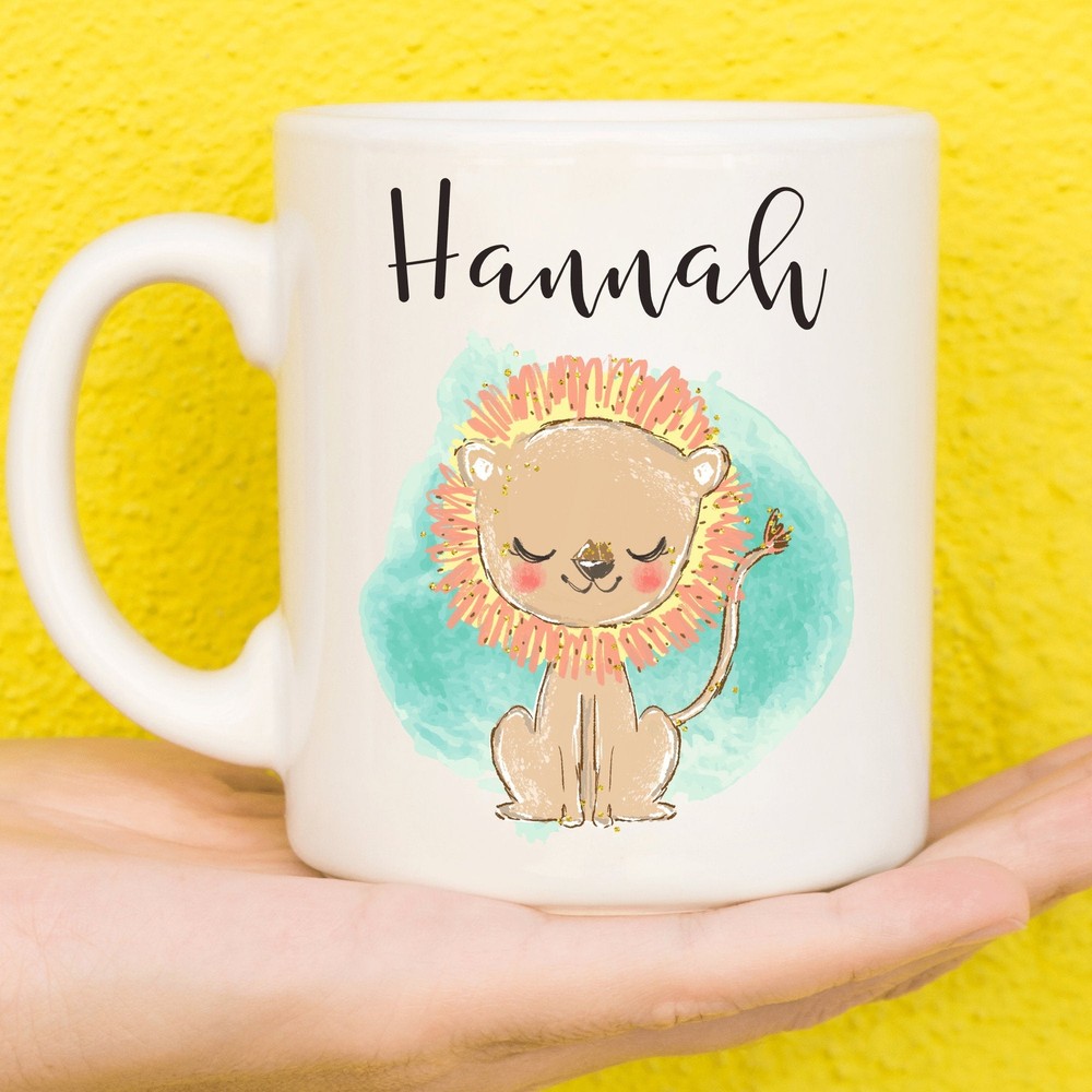 Cute Lion Mug Lion Gift For Animal Lovers Personalised Lion Mug Gifts For Women