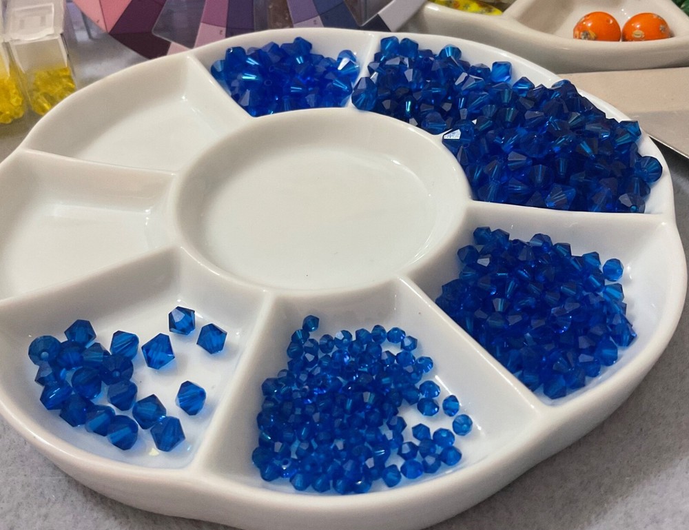 Swarovski 5301 Bicones Bead Lot in Stunning CAPRI Blue Crystal
