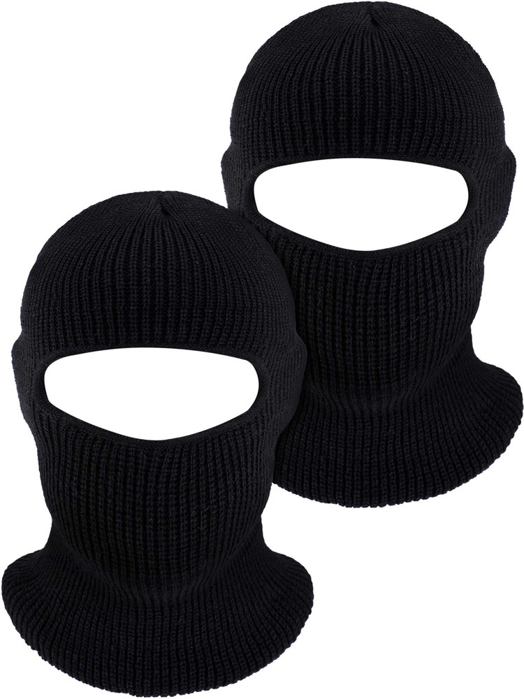 1 Hole Knitted Full Face Cover Ski Mask Winter Balaclava Warm Full Face Mask ...