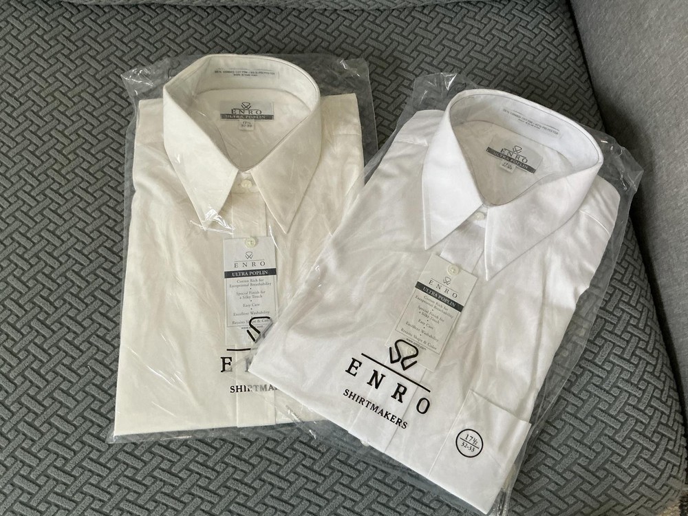 Enro men’s dress shirts, both size neck 17.5”, 32-33 sleeve length