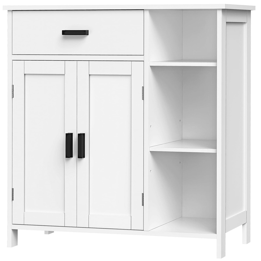 WEENFON Bathroom Floor Cabinet with Doors and Shelves for Storage
