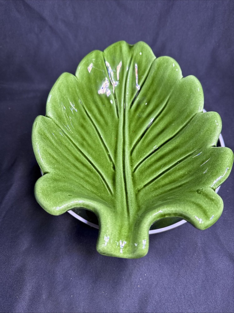 Vintage McCoy pottery Candy bowl 1950's emerald green Glaze VTG!