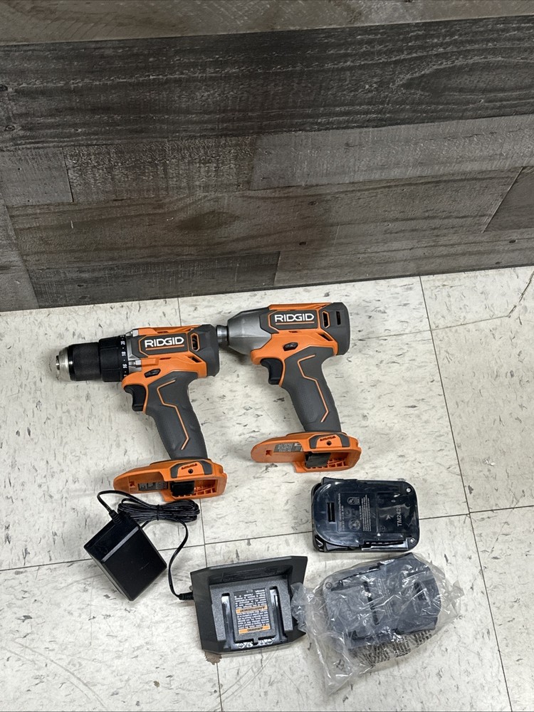 RIDGID 18V Cordless 2-Tool Combo Kit with Drill/Driver, Impact Driver A45