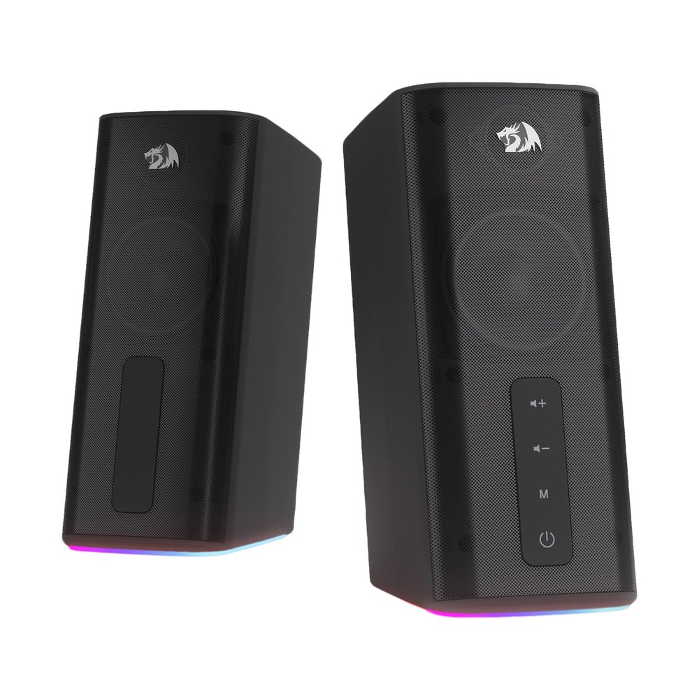 GS814 Stereo Desktop Speaker, 20W Output, 4 Real Units, BT 5.0/3.5mm AUX, Enh...