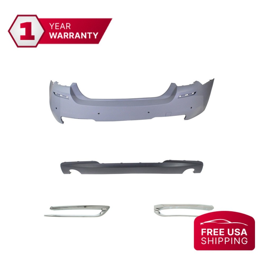 2014-2016 BMW 535d 535i ActiveHybrid 5 Rear Bumper Cover with Trims & Valance