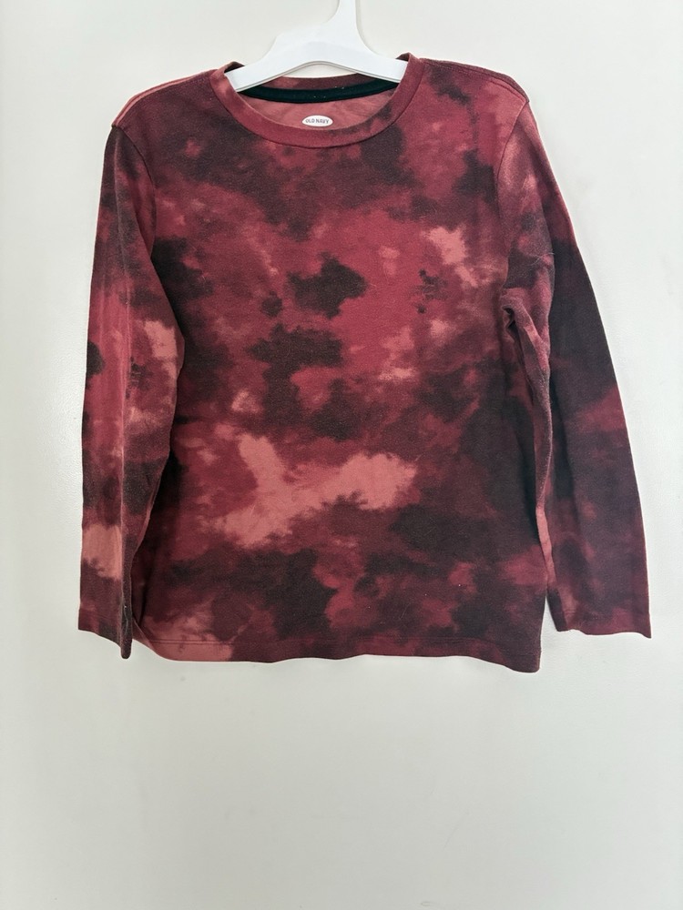 Old Navy Kids Boys Tie Dye Cotton Blend Crewneck Long Sleeve Shirt Maroon M 8