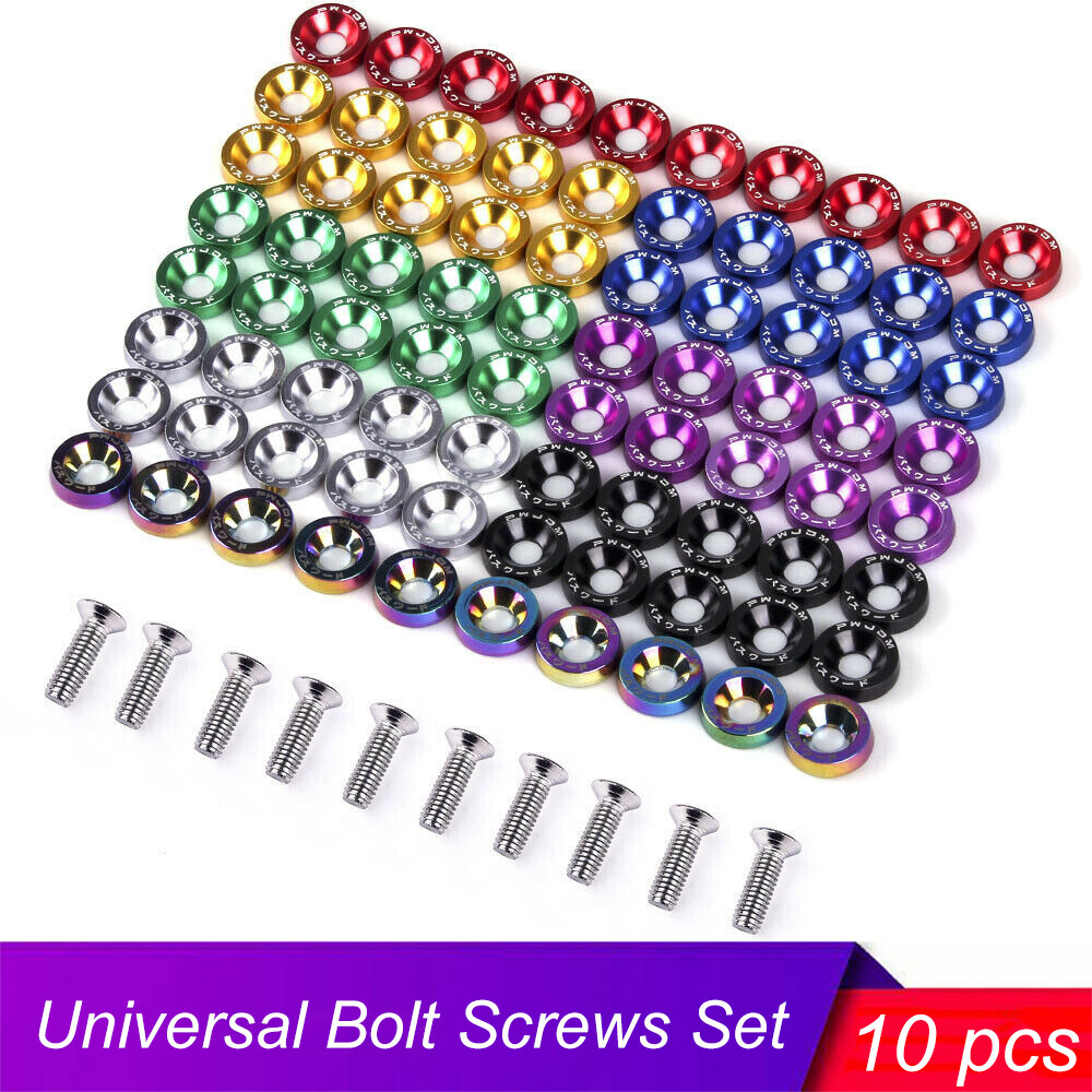 10PCS Universal JDM Bolt Screws Set for Car Fender and Bumper Assembly