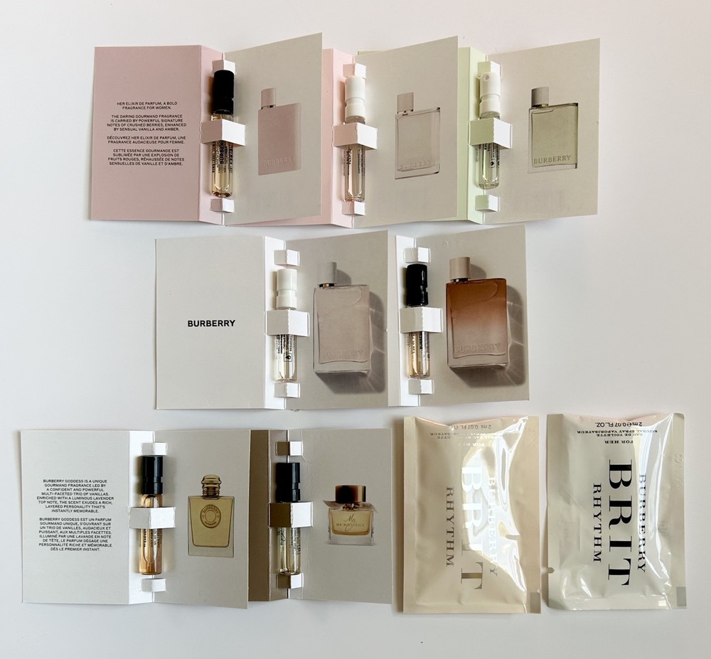 Burberry Her Perfume Collection 9pc Sample Vial Spray Set