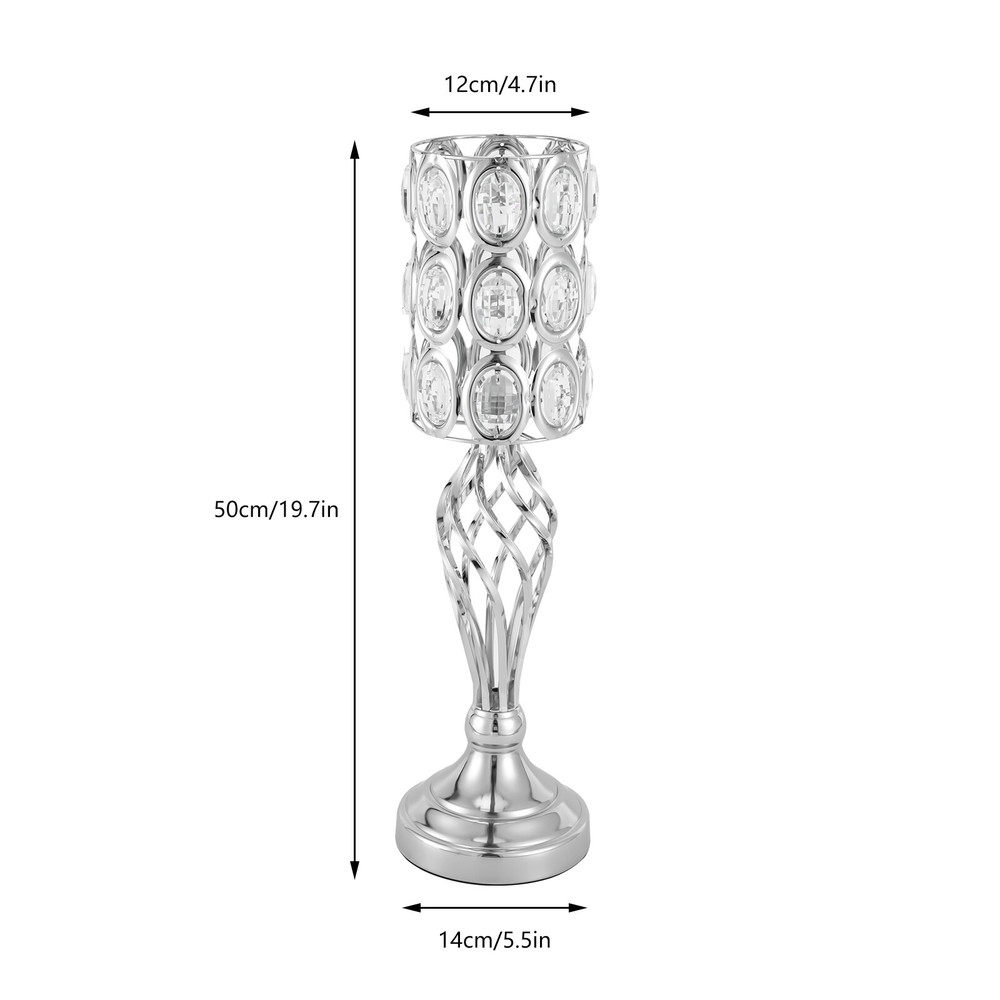 10 Pcs Silver 19.7x6.3'' Tall Vase Metal Vases Wedding Centerpieces for Party