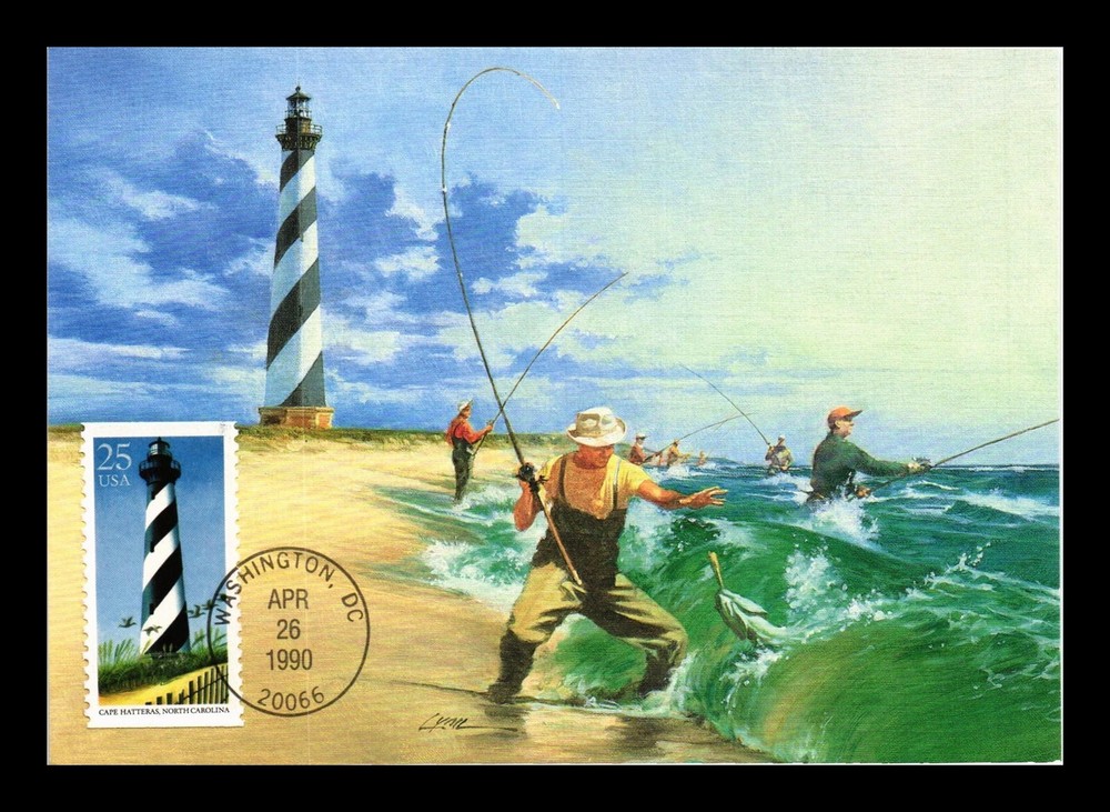 DR JIM STAMPS US MAXIMUM CARD CAPE HATTERAS NORTH CAROLINA LIGHTHOUSE FIRST DAY