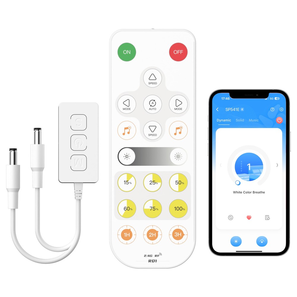 LED Dimmer,Smart WiFi+Bluetooth Dimmable Controller with RF Remote,Work with ...
