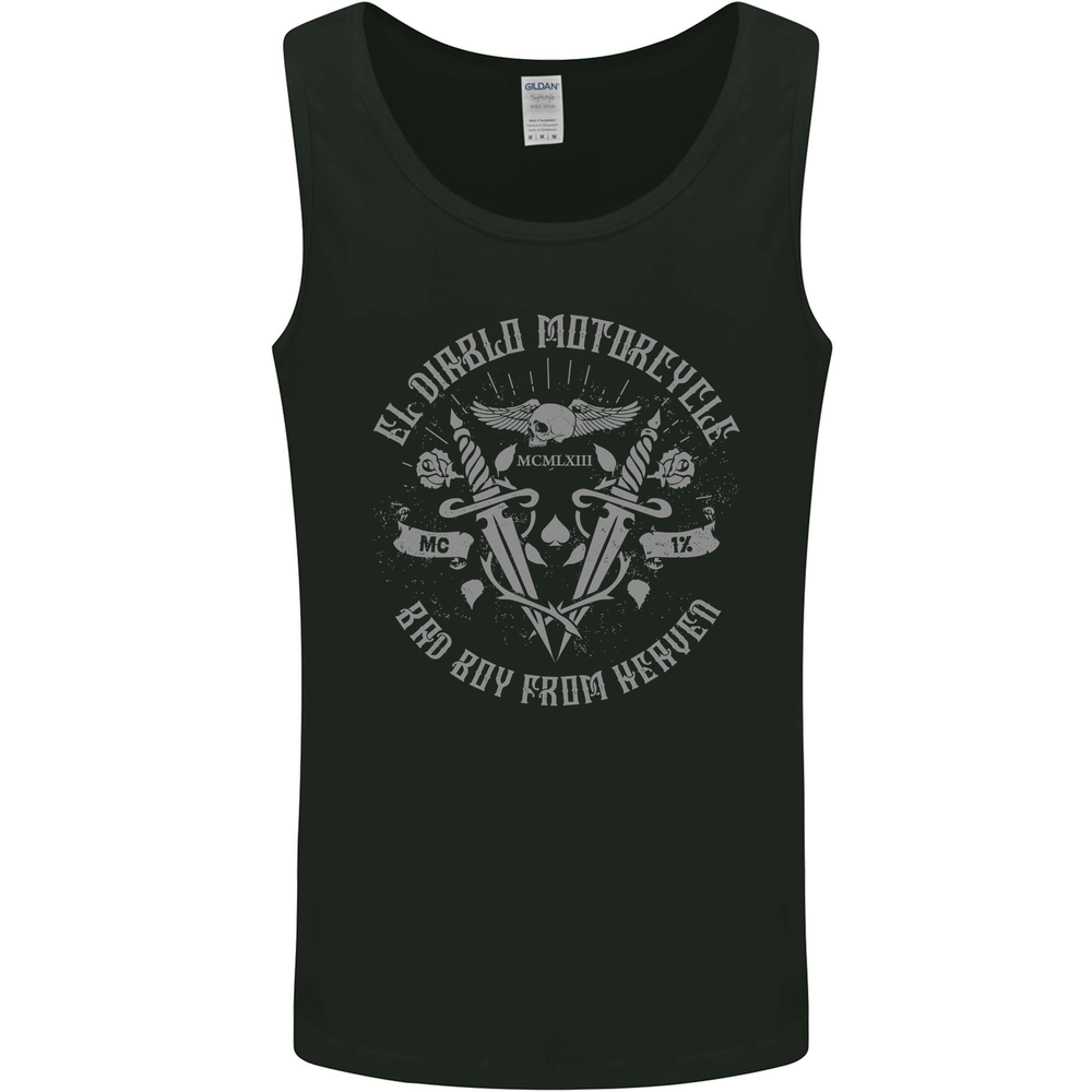 El Diablo Motorcycle Motorbike Biker Mens Vest Tank Top