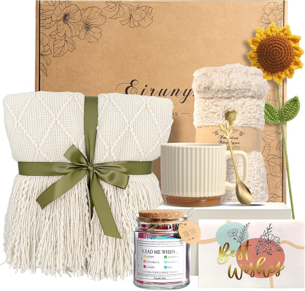 Self Care Gifts for Women Birthday Gift Basket, Sending Sunshine Sunflower Care