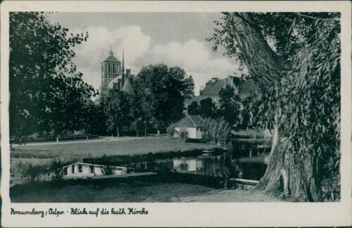 Ansichtskarte Braunsberg Ostpreußen Blick auf die kath. Kirche  (Nr.9748)