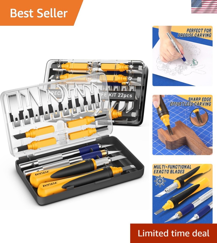 Lightweight 22-Piece Exacto Knife Set with Textured Grip for Better Control