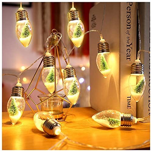 HFXXAD 13FT Christmas Tree Snow Globe String Lights, 20 LED Clear Bulbs Chris...