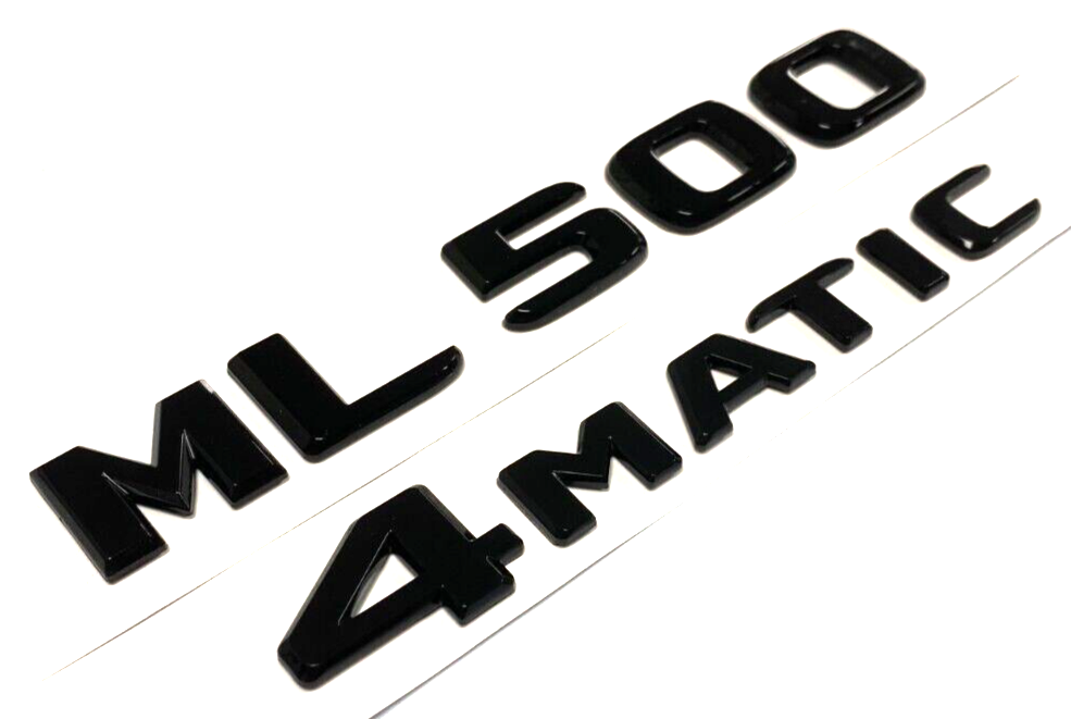 BLACK ML500+4MATIC FOR MERCEDES REAR TRUNK EMBLEM BADGE NAMEPLATE DECAL NUMBER