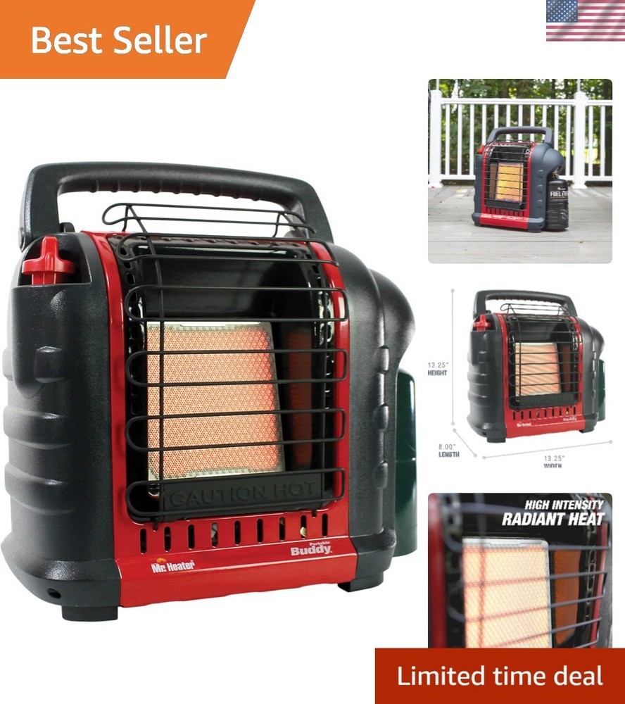 Portable Buddy Heater with Low-Oxygen Safety - 9,000 BTU Propane Radiant Heat