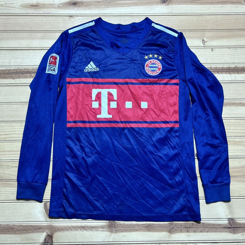 Adidas Bayern Munich Away Long Sleeve Blue #11 James - Size Medium